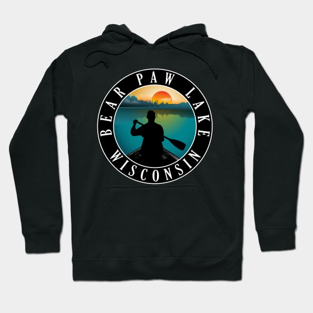 Bear Paw Lake Wisconsin Canoeing Hoodie by BirdsEyeWorks